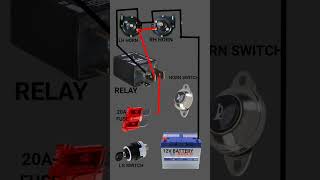 Horn Relay Wiring  Car Horn Relay Wiring Diagram electricalcircuit viralshorts youtudeshorts [upl. by Ilujna]