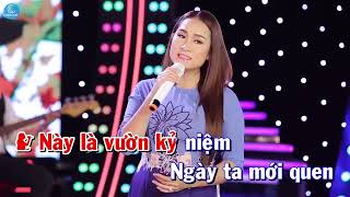 KARAOKE Dấu Chân Kỉ Niệm  Song Ca Cùng Giáng Tiên [upl. by Alvan476]