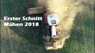 Erster Schnitt 2018  Mähen  Steyr 6240 cvt  Pöttinger  JuAD GbR [upl. by Aurora347]