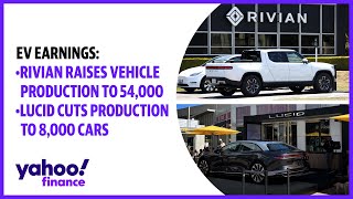 Rivian raises production forecast to produce 54000 cars  Lucid cuts production guidance to 8000 [upl. by Okier]