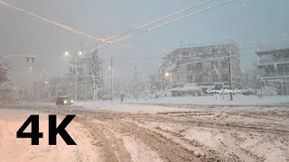 Χιόνια στο Χαλάνδρι  Snow in Chalandri 2425012022  Κακοκαιρία quotΕλπίςquot 4K Athens Snow [upl. by Notsle]