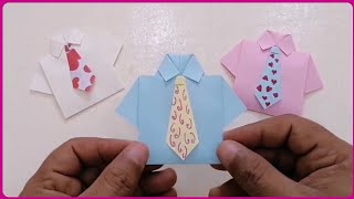 How To Fold Origami Shirt fathers Day Card [upl. by Mariel]