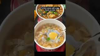 Add an egg to your ramen boiling water ready for 45 minutes So delicious Thank me later 😙 y [upl. by Notsla]