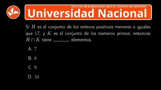 Examen Universidad Nacional  2024 Ejercicio UNAL  Conjuntos [upl. by Alael369]