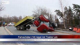 17032014 HO Fahrschüler kippt mit Traktor um Erste Bilder [upl. by Broeker]