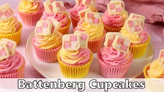 Battenberg Cupcakes Recipe [upl. by Eidda]