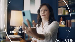 Struggling to See Small Text Try ACUVUE® MAX Multifocal Contact Lenses [upl. by Jennee]