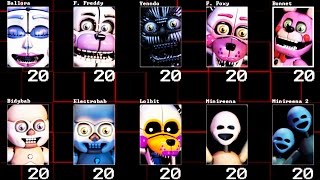 Five Nights at Freddys Sister Location  GOLDEN FREDDY 1020 MODE Attempts [upl. by Lange]