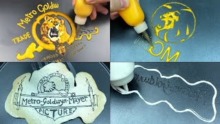 Metro Goldwyn Mayer MGM Logo History Pancake Art [upl. by Omrelliug]