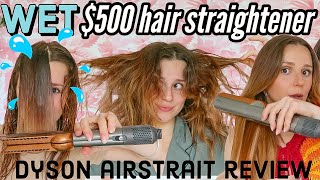 Dyson’s NEW 500 WET hair straightener😳  Airstrait review curly hair [upl. by Tannenbaum411]