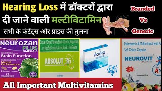 Multivitamins  Comparison of different multivitamins  absolut 3g  Neurozan  acuflex  neurovit [upl. by Ycniuq]