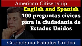 English and Spanish 100 preguntas civicas para la ciudadania de Estados Unidos englishlessonsESL [upl. by Emoreg]