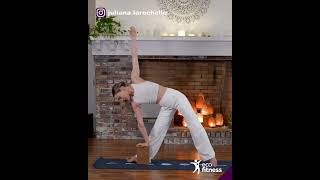 Creative variations of triangle pose  Eco Fitness Yoga Women [upl. by Netsirt]