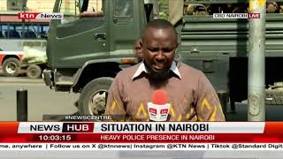 Situation in Nairobi Nairobi CBD calm heavy police presence [upl. by Shawnee655]