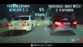 MB w212 30 BiTurbo vs Toyota Crown ATHLETE GRS184 [upl. by Pentha]