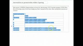 R2 geometriske rekker og sparing [upl. by Orodoet]