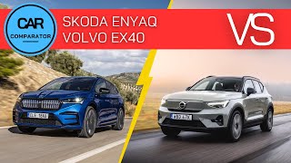 Skoda Enyaq vs Volvo EX40  2024  Detailed Comparison of Specs Dimensions and Prices [upl. by Nohsed]