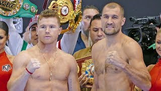 Canelo Alvarez vs Sergey Kovalev FULL WEIGH IN amp FINAL FACE OFF  DAZN Boxing [upl. by Urbano]