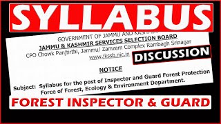 Syllabus Discussion  Forest Inspector amp Guard  JKSSB Forest Inspector amp Guard Exam [upl. by Ayanal]