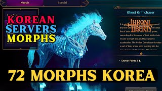 Throne and Liberty 72 MORPHS ON KOREAN SERVERS  Full Showcase [upl. by Dlorad]