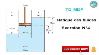 mécanique des fluides Exercice MDF N°4 statique des fluides  mesure la Pression manométrique [upl. by Nylicaj]