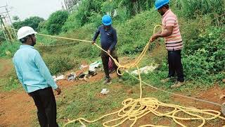 33 KV Conductor Stringing Manually with Pulling Machine [upl. by O'Gowan958]