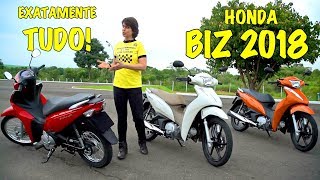 TUDO sobre a Honda Biz 2018 Apresentação Teste Review [upl. by Ahel]