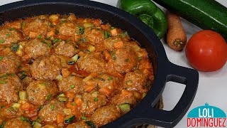 ALBÓNDIGAS DE CARNE CON VERDURAS  Loli Domínguez  Recetas  cocina  comida  paso a paso [upl. by Compte]