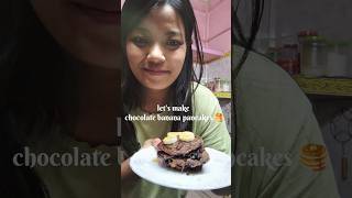 Chocolate banana pancakes 🥞 recipe vlog mini vlog ytshorts trendingshorts [upl. by Rapsac]