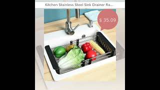 Kitchen Stainless Steel Sink Drainer Rack  Over the sink dish rack [upl. by Ellennoj]