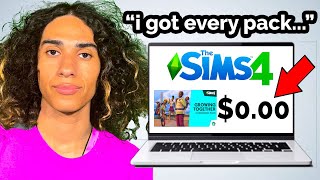 Get ALL Sims 4 Packs for FREE FCKING EASY No Shady BS [upl. by Lennod]