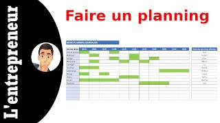 Faire un planning JournalierHebdomadaire sur Excel [upl. by Jorgan]