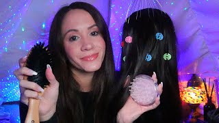 ASMR  All The Hair Play You Can Think Of brushing clipping scalp massage lice check [upl. by Airamesor]