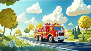 Fire Truck Here We Go 🚒 Educational Song for Kids About Firefighters Fire Safety Song for Children [upl. by Ynaffat]