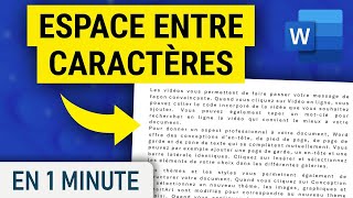 Comment ajuster lespace entre les caractères sur Word [upl. by Jeffers]