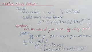 Modified Eulers method  Modified Eulers Method Numerical Methods [upl. by Euqirrne157]