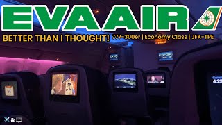 EVA Air 777300er Economy Class is WAY Better Than I Ever Could’ve Expected  JFKTPE [upl. by Kentigera387]