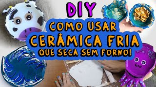 COMO USAR CERÂMICA FRIA QUE SECA SEM FORNO Faça você mesmo decoração artesanato escultura e mais [upl. by Higginson]