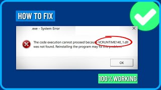 How to Fix VCRUNTIME1401dll Was Not Found or Is Missing in Windows 111087 [upl. by Lebanna332]