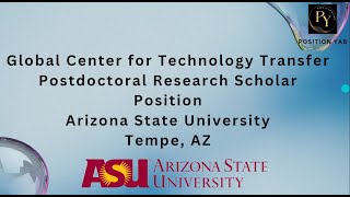 Postdoctoral Research Scholar Position Arizona State University in Tempe AZ [upl. by Arimihc]