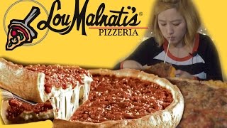 LouMalnatis Deep Dish Pizza MukbangEatingChannel [upl. by Lac]