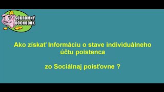 Sociálna poisťovňa výpis o odpracovaných rokoch na dôchodok [upl. by Cavuoto]