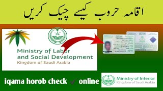 iqama huroob check online 2024 [upl. by Annawt]