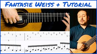 Fantasie by Weiss and Tutorial  Classical Guitar  Eduardo Minozzi Costa [upl. by Cony]