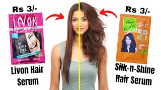 Only Rs 3 Get Smooth Silky hair  Silknshine hair serum VS Livon Hair Serum  Best Hair Serum [upl. by Glover]