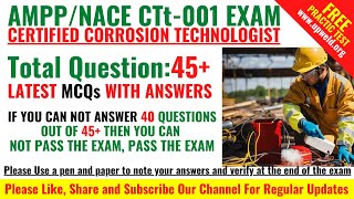 Free Latest AMPP Certified Corrosion Technologist Exam Questions and Answers  NACE CTt001 Exam [upl. by Heiney]