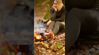 Hot Girl 🥵 With Hot Stones🔥 camping bushcraft survival outdoors lifehacks [upl. by Eugirne]