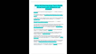 RELIAS RN PHARMACOLOGY TEST A RELIAS ACTUAL EXAM WITH QUESTIONS AND ANSWERS PDF [upl. by Nireil]