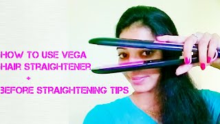 How to Straighten your Hair with a Hair Straightenerhindi using Flat Iron  vega straightener [upl. by Sluiter]