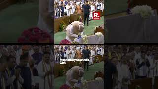 PM Modi Bows Down Before Constitution at NDA Parliamentary Meet In Samvidhan Sadan  NDA  BJP [upl. by Keviv]